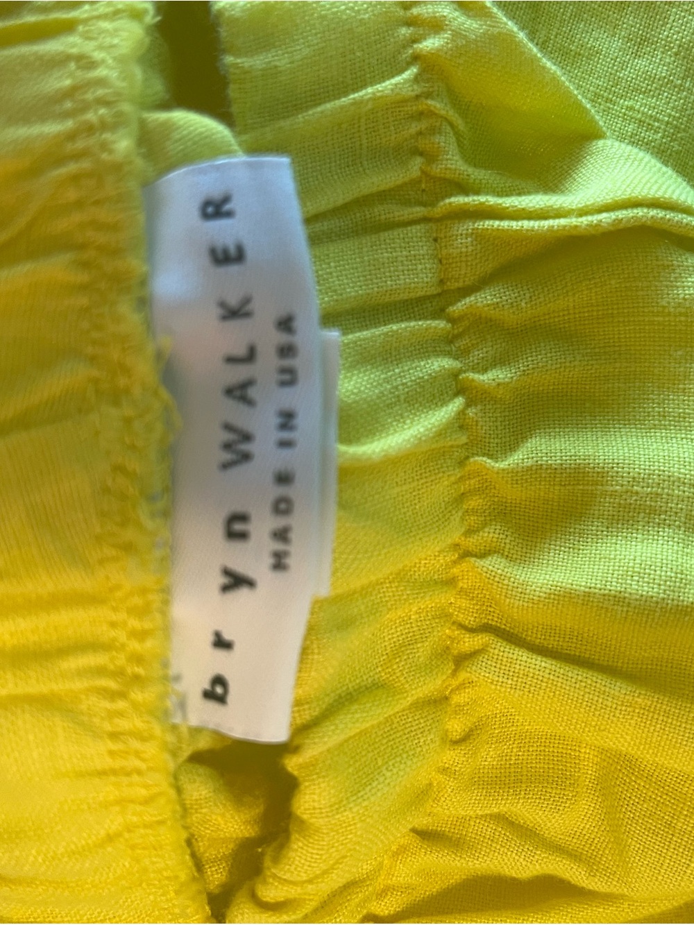 bryn Walker Wide-Leg Elastic Waist Linen Pants in Yellow With Pockets đź’Ż Linen - Picture 4 of 9
